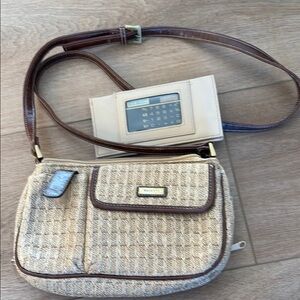 Rosetti Textured Beige and Brown Crossbody Bag